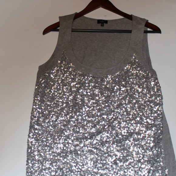 SOLD Talbots sz 1x plus sequin grey tank - Picture 2 of 6